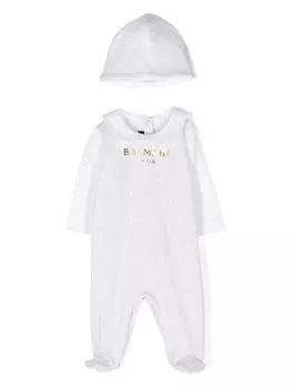 Balmain Kids пижама с монограммой PB, нейтральный цвет