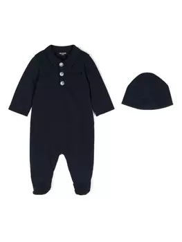 Balmain Kids пижама с вышитым логотипом, синий