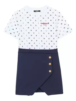 Balmain Kids платье-футболка с принтом Letters, белый
