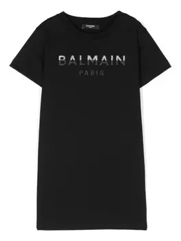 Balmain Kids платье из джерси, черный