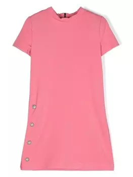 Balmain Kids платье мини А-силуэта из джерси, розовый