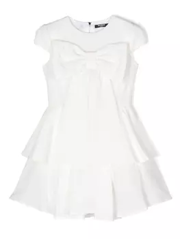 Balmain Kids платье мини с перекрученной деталью, белый