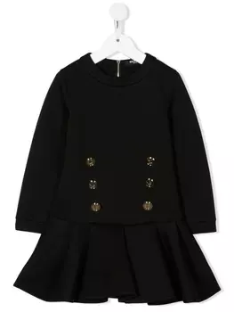 Balmain Kids платье с круглым вырезом, черный