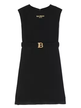 Balmain Kids платье с логотипом, черный