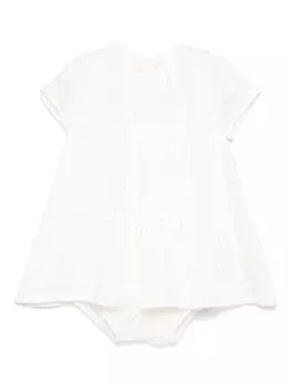 Balmain Kids платье с монограммой, белый