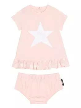 Balmain Kids платье с принтом, розовый