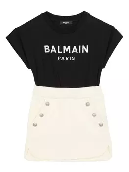Balmain Kids платье со вставками, черный