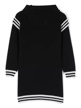 Balmain Kids платье вязки интарсия с логотипом, черный