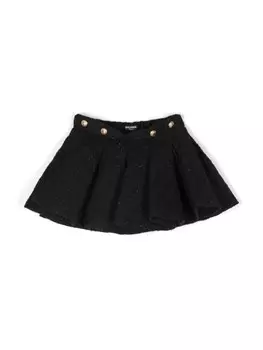 Balmain Kids плиссированная мини-юбка, черный