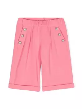 Balmain Kids прямые брюки с гравировкой монет, розовый