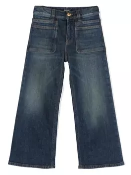 Balmain Kids прямые джинсы средней посадки, синий