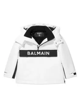 Balmain Kids пуховик с логотипом, белый