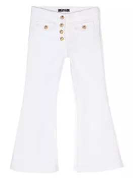 Balmain Kids расклешенные джинсы средней посадки, белый