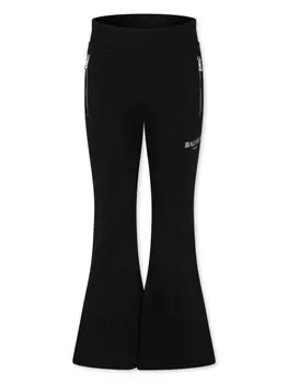 Balmain Kids расклешенные хлопковые брюки, черный