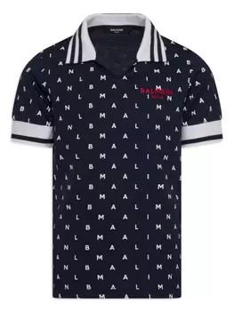 Balmain Kids рубашка поло с логотипом, синий