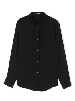 Balmain Kids рубашка с длинными рукавами и логотипом, черный