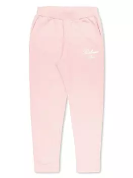 Balmain Kids серебристые спортивные брюки с логотипом, розовый