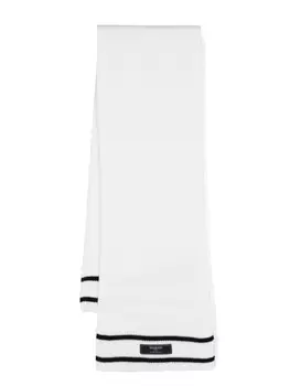 Balmain Kids шарф в рубчик с отделкой в полоску, белый