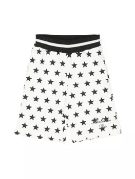 Balmain Kids шорты из джерси с принтом, нейтральный цвет