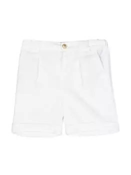 Balmain Kids шорты из необработанной шерсти с логотипом, белый