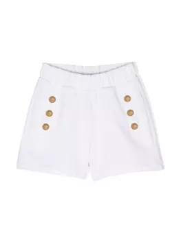 Balmain Kids шорты с эластичным поясом, белый