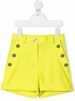 Balmain Kids шорты с декоративными пуговицами, желтый
