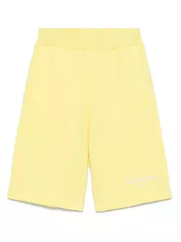 Balmain Kids шорты с логотипом, желтый