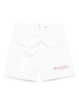 Balmain Kids шорты с перекрученной деталью, белый