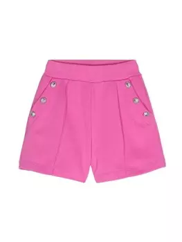 Balmain Kids шорты с рельефными пуговицами, розовый