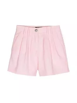 Balmain Kids шорты с высокой талией, розовый
