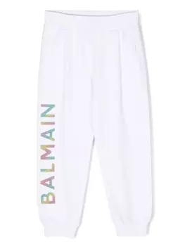 Balmain Kids спортивные брюки с эластичным поясом и логотипом, белый