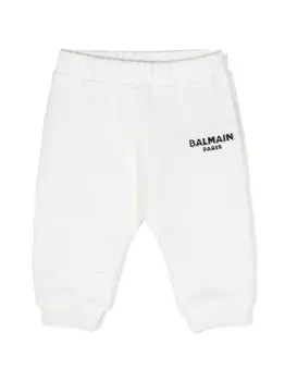 Balmain Kids спортивные брюки с логотипом, белый