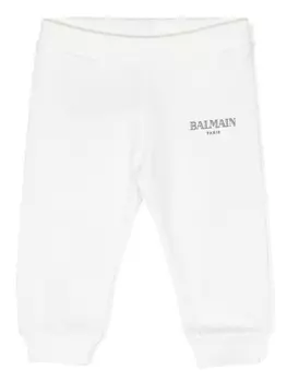 Balmain Kids спортивные брюки с логотипом, белый