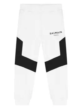 Balmain Kids спортивные брюки с логотипом, белый