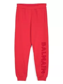 Balmain Kids спортивные брюки с логотипом, красный