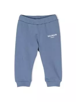 Balmain Kids спортивные брюки с логотипом, синий