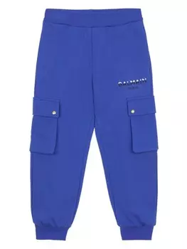 Balmain Kids спортивные брюки с логотипом, синий