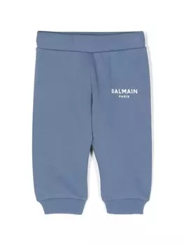 Balmain Kids спортивные брюки с логотипом, синий