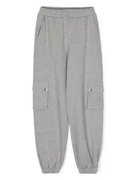 Balmain Kids спортивные брюки с нашивкой-логотипом, серый