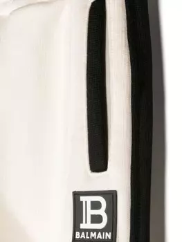 Balmain Kids спортивные брюки с нашивкой-логотипом, серый