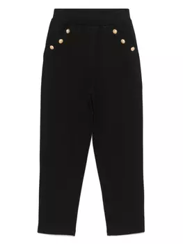 Balmain Kids спортивные брюки с тиснеными пуговицами, черный