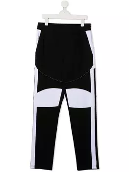 Balmain Kids спортивные брюки в стиле колор-блок, черный