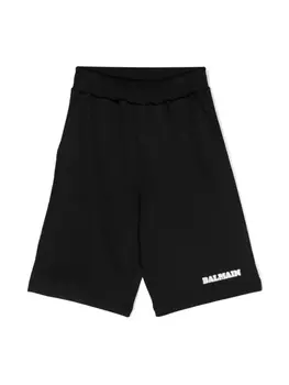 Balmain Kids спортивные шорты с логотипом, черный