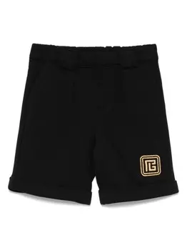 Balmain Kids спортивные шорты с вышитым логотипом, черный