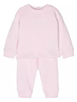 Balmain Kids спортивный костюм с вышитым логотипом, розовый