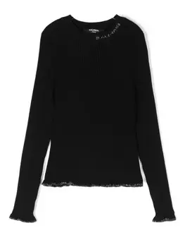 Balmain Kids свитер с логотипом, черный
