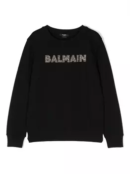 Balmain Kids толстовка с круглым вырезом, черный