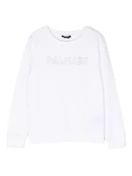 Balmain Kids толстовка с логотипом, белый