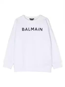 Balmain Kids толстовка с логотипом, белый
