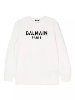 Balmain Kids толстовка с логотипом, белый